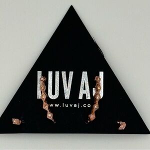 Luv AJ Rose Gold & Crystal Ear Crawler and Stud Earring Set